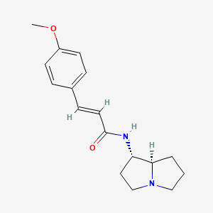 (E)-N-[(1S,8R)-2,3,5,6,7,8-hexahydro-1H-pyrrolizin-1-yl]-3-(4-methoxyphenyl)prop-2-enamide