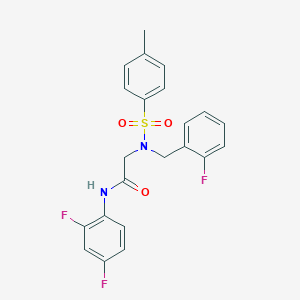 molecular formula C22H19F3N2O3S B12503824 N-(2,4-difluorophenyl)-2-{N-[(2-fluorophenyl)methyl]-4-methylbenzenesulfonamido}acetamide 