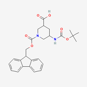 molecular formula C26H30N2O6 B12503832 cis-5-(tert-butoxycarbonylamino)-1-(9H-fluoren-9-ylmethoxycarbonyl)piperidine-3-carboxylic acid 