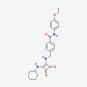 4-[[[2-(cyclohexylamino)-3,4-dioxo-1-cyclobutenyl]amino]methyl]-N-(4-ethoxyphenyl)benzamide