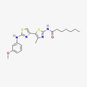 molecular formula C21H26N4O2S2 B1250388 N-[5-[2-(3-methoxyanilino)-4-thiazolyl]-4-methyl-2-thiazolyl]heptanamide 