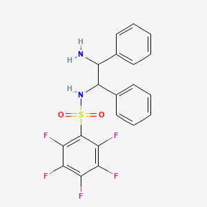molecular formula C20H15F5N2O2S B12503889 Benzenesulfonamide, N-[(1R,2R)-2-amino-1,2-diphenylethyl]-2,3,4,5,6-pentafluoro- 