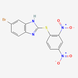 molecular formula C13H7BrN4O4S B12503902 6-bromo-2-[(2,4-dinitrophenyl)sulfanyl]-1H-benzimidazole 