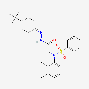 molecular formula C26H35N3O3S B12503909 N-{2-[2-(4-tert-butylcyclohexylidene)hydrazinyl]-2-oxoethyl}-N-(2,3-dimethylphenyl)benzenesulfonamide (non-preferred name) 