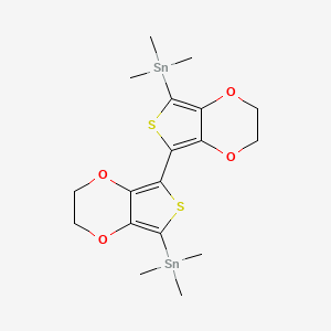 molecular formula C18H26O4S2Sn2 B12503933 7,7'-Bis(trimethylstannyl)-2,2',3,3'-tetrahydro-5,5'-bithieno[3,4-b][1,4]dioxine 