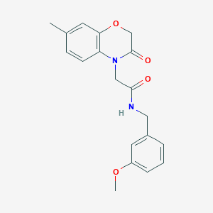 molecular formula C19H20N2O4 B12503934 N-(3-methoxybenzyl)-2-(7-methyl-3-oxo-2,3-dihydro-4H-1,4-benzoxazin-4-yl)acetamide 