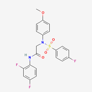 molecular formula C21H17F3N2O4S B12503953 N-(2,4-difluorophenyl)-N~2~-[(4-fluorophenyl)sulfonyl]-N~2~-(4-methoxyphenyl)glycinamide 