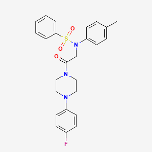 molecular formula C25H26FN3O3S B12503985 N-{2-[4-(4-fluorophenyl)piperazin-1-yl]-2-oxoethyl}-N-(4-methylphenyl)benzenesulfonamide 