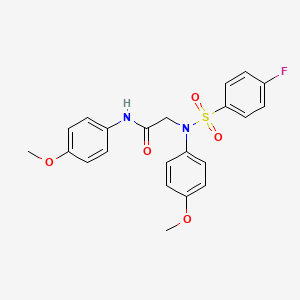 molecular formula C22H21FN2O5S B12503991 N~2~-[(4-fluorophenyl)sulfonyl]-N,N~2~-bis(4-methoxyphenyl)glycinamide 