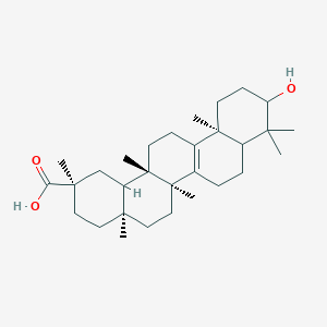 molecular formula C30H48O3 B1250401 (2R,4aS,6aS,12aS,14aS)-10-hydroxy-2,4a,6a,9,9,12a,14a-heptamethyl-1,3,4,5,6,7,8,8a,10,11,12,13,14,14b-tetradecahydropicene-2-carboxylic acid 