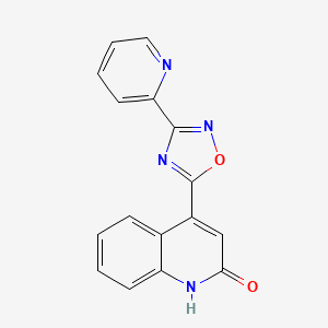 molecular formula C16H10N4O2 B12504055 4-(3-pyridin-2-yl-1,2,4-oxadiazol-5-yl)quinolin-2(1H)-one 