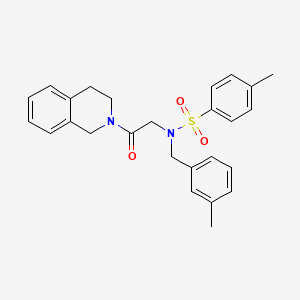 molecular formula C26H28N2O3S B12504176 N-[2-(3,4-dihydroisoquinolin-2(1H)-yl)-2-oxoethyl]-4-methyl-N-(3-methylbenzyl)benzenesulfonamide 