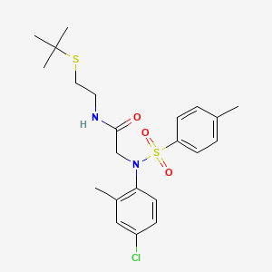 molecular formula C22H29ClN2O3S2 B12504211 N-[2-(tert-butylsulfanyl)ethyl]-N~2~-(4-chloro-2-methylphenyl)-N~2~-[(4-methylphenyl)sulfonyl]glycinamide 
