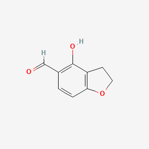 molecular formula C9H8O3 B12504284 4-Hydroxy-2,3-dihydrobenzofuran-5-carbaldehyde 