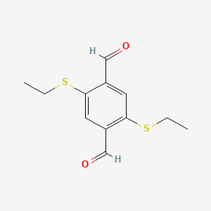 molecular formula C12H14O2S2 B12504298 2,5-Bis(ethylthio)terephthalaldehyde 