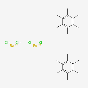 molecular formula C24H36Cl4Ru2 B12504332 Dichloro(hexamethylbenzene)ruthenium(II) Dimer 