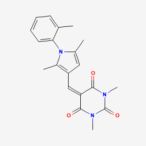 molecular formula C20H21N3O3 B12504342 5-{[2,5-Dimethyl-1-(2-methylphenyl)pyrrol-3-YL]methylidene}-1,3-dimethyl-1,3-diazinane-2,4,6-trione 