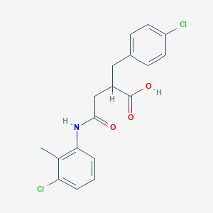 molecular formula C18H17Cl2NO3 B12504352 3-[(3-Chloro-2-methylphenyl)carbamoyl]-2-[(4-chlorophenyl)methyl]propanoic acid 