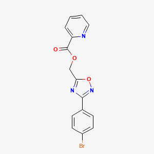 molecular formula C15H10BrN3O3 B12504397 [3-(4-Bromophenyl)-1,2,4-oxadiazol-5-yl]methyl pyridine-2-carboxylate 