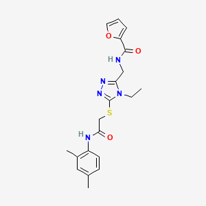 molecular formula C20H23N5O3S B12504402 N-{[5-({2-[(2,4-dimethylphenyl)amino]-2-oxoethyl}sulfanyl)-4-ethyl-4H-1,2,4-triazol-3-yl]methyl}furan-2-carboxamide 