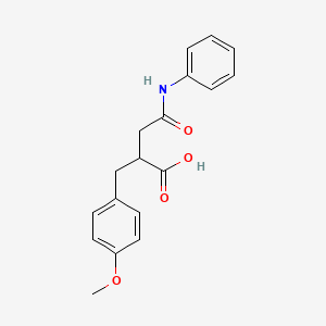 molecular formula C18H19NO4 B12504416 2-(4-Methoxybenzyl)-4-oxo-4-(phenylamino)butanoic acid 