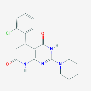 molecular formula C18H19ClN4O2 B12504436 5-(2-chlorophenyl)-4-hydroxy-2-(piperidin-1-yl)-5,8-dihydropyrido[2,3-d]pyrimidin-7(6H)-one 