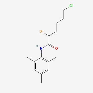 molecular formula C15H21BrClNO B12504485 2-bromo-6-chloro-N-(2,4,6-trimethylphenyl)hexanamide 