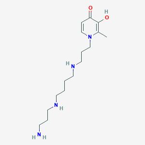 molecular formula C16H30N4O2 B1250452 1-(12-Amino-4,9-diazadodecyl)-2-methyl-3-hydroxy-4(1h)-pyridinone 