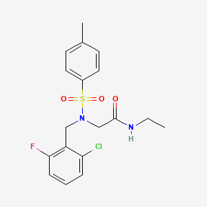 molecular formula C18H20ClFN2O3S B12504541 N~2~-(2-chloro-6-fluorobenzyl)-N-ethyl-N~2~-[(4-methylphenyl)sulfonyl]glycinamide 