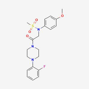 molecular formula C20H24FN3O4S B12504560 N-{2-[4-(2-fluorophenyl)piperazin-1-yl]-2-oxoethyl}-N-(4-methoxyphenyl)methanesulfonamide 
