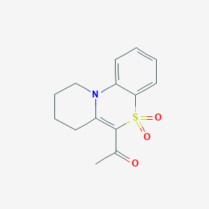 molecular formula C14H15NO3S B12504680 1-(5,5-Dioxido-7,8,9,10-tetrahydropyrido[2,1-c][1,4]benzothiazin-6-yl)ethanone 