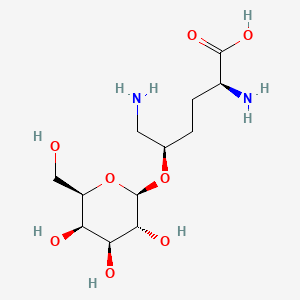 (2S,5R)-2,6-Diamino-5-[(2R,3R,4S,5R,6R)-3,4,5-trihydroxy-6-(hydroxymethyl)oxan-2-yl]oxyhexanoic acid