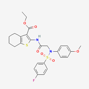 molecular formula C26H27FN2O6S2 B12504700 ethyl 2-({N-[(4-fluorophenyl)sulfonyl]-N-(4-methoxyphenyl)glycyl}amino)-4,5,6,7-tetrahydro-1-benzothiophene-3-carboxylate 