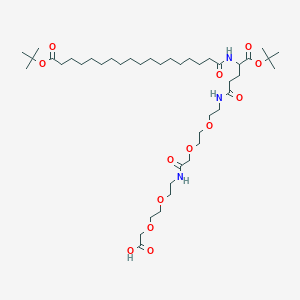 molecular formula C43H79N3O13 B12504716 22-(Tert-butoxycarbonyl)-43,43-dimethyl-10,19,24,41-tetraoxo-3,6,12,15,42-pentaoxa-9,18,23-triazatetratetracontanoic acid 