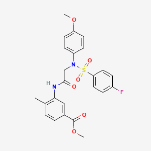 molecular formula C24H23FN2O6S B12504724 methyl 3-({N-[(4-fluorophenyl)sulfonyl]-N-(4-methoxyphenyl)glycyl}amino)-4-methylbenzoate 
