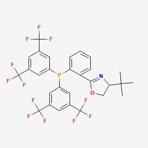 molecular formula C29H22F12NOP B12504754 2-(2-{Bis[3,5-bis(trifluoromethyl)phenyl]phosphanyl}phenyl)-4-tert-butyl-4,5-dihydro-1,3-oxazole 