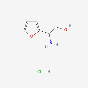 molecular formula C6H10ClNO2 B12504768 2-Amino-2-(furan-2-YL)ethan-1-OL hydrochloride 