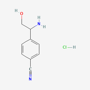 molecular formula C9H11ClN2O B12504775 4-(1-Amino-2-hydroxyethyl)benzonitrile hydrochloride 