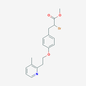 molecular formula C18H20BrNO3 B125048 Methyl 2-bromo-3-(4-(2-(3-methylpyridin-2-yl)ethoxy)phenyl)propanoate CAS No. 105355-28-0