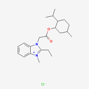molecular formula C22H33ClN2O2 B12504915 2-Ethyl-3-(2-((2-isopropyl-5-methylcyclohexyl)oxy)-2-oxoethyl)-1-methyl-1H-benzo[d]imidazol-3-ium chloride 