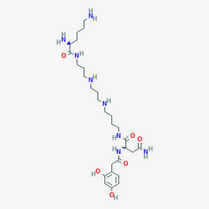 (2S)-N-[4-[3-[3-[[(2S)-2,6-diaminohexanoyl]amino]propylamino]propylamino]butyl]-2-[[2-(2,4-dihydroxyphenyl)acetyl]amino]butanediamide