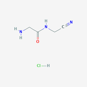 molecular formula C4H8ClN3O B12504935 2-Amino-N-(cyanomethyl)acetamide hydrochloride 
