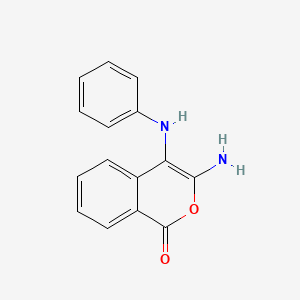 molecular formula C15H12N2O2 B1250497 3-Amino-4-(phenylamino)isochromen-1-one CAS No. 851320-40-6