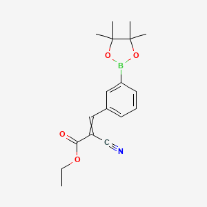 molecular formula C18H22BNO4 B12505017 Ethyl 2-cyano-3-[3-(4,4,5,5-tetramethyl-1,3,2-dioxaborolan-2-yl)phenyl]prop-2-enoate 