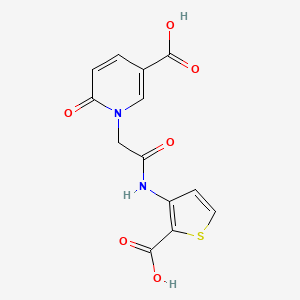 molecular formula C13H10N2O6S B12505033 1-{2-[(2-Carboxythiophen-3-yl)amino]-2-oxoethyl}-6-oxo-1,6-dihydropyridine-3-carboxylic acid 