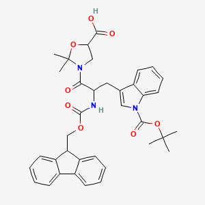 molecular formula C37H39N3O8 B12505041 3-{3-[1-(tert-butoxycarbonyl)indol-3-yl]-2-{[(9H-fluoren-9-ylmethoxy)carbonyl]amino}propanoyl}-2,2-dimethyl-1,3-oxazolidine-5-carboxylic acid 