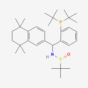 molecular formula C33H52NOPS B12505057 N-{[2-(di-tert-butylphosphanyl)phenyl](5,5,8,8-tetramethyl-6,7-dihydronaphthalen-2-yl)methyl}-2-methylpropane-2-sulfinamide 