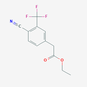 molecular formula C12H10F3NO2 B12505072 Ethyl 4-cyano-3-(trifluoromethyl)phenyacetate 