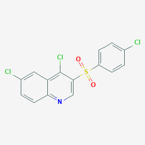molecular formula C15H8Cl3NO2S B12505074 4,6-Dichloro-3-[(4-chlorophenyl)sulfonyl]quinoline 