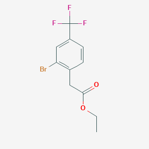molecular formula C11H10BrF3O2 B12505148 Ethyl 2-bromo-4-(trifloromethyl)phenylacetate 